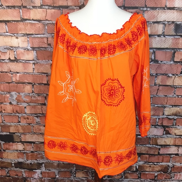 Embroidered Off the Shoulder Top SZ Med - Picture 3 of 8